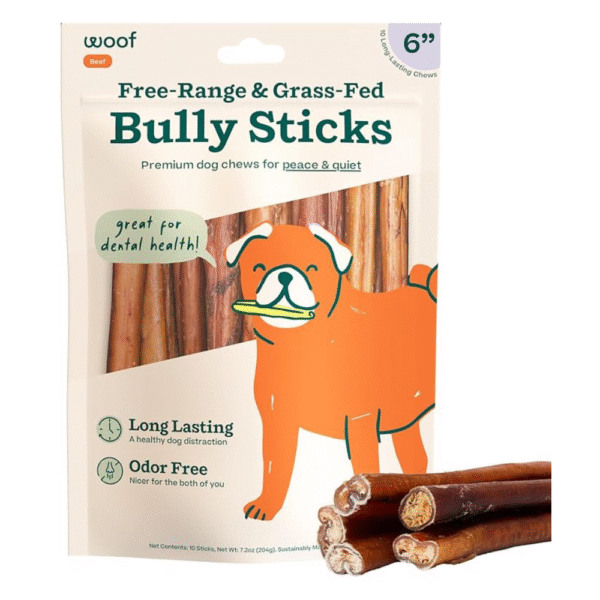 WOOF Bully Sticks Dog Treats - Chew Sticks for Dogs